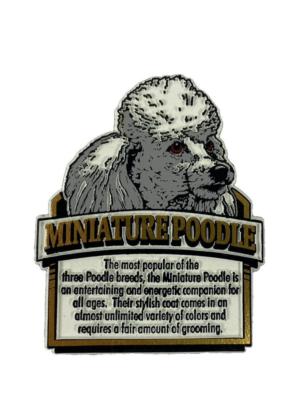 Miniature Poodle Fridge Magnet Dog History Canine 3 x 3